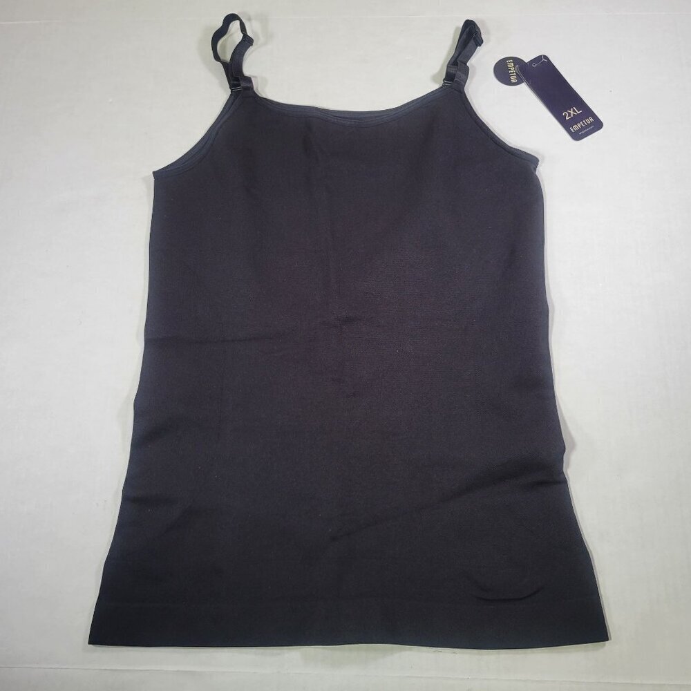 Empetua Black Scoop Neck Cami Shapewear Top #62001 Size 2XL